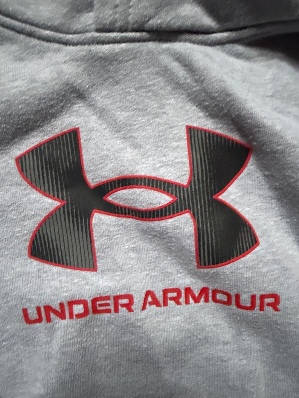 Boys Under Armour Kids' Gray and Light Gray Hooded Pullover Sweatshirts  size 7 - Picture 3 of 6